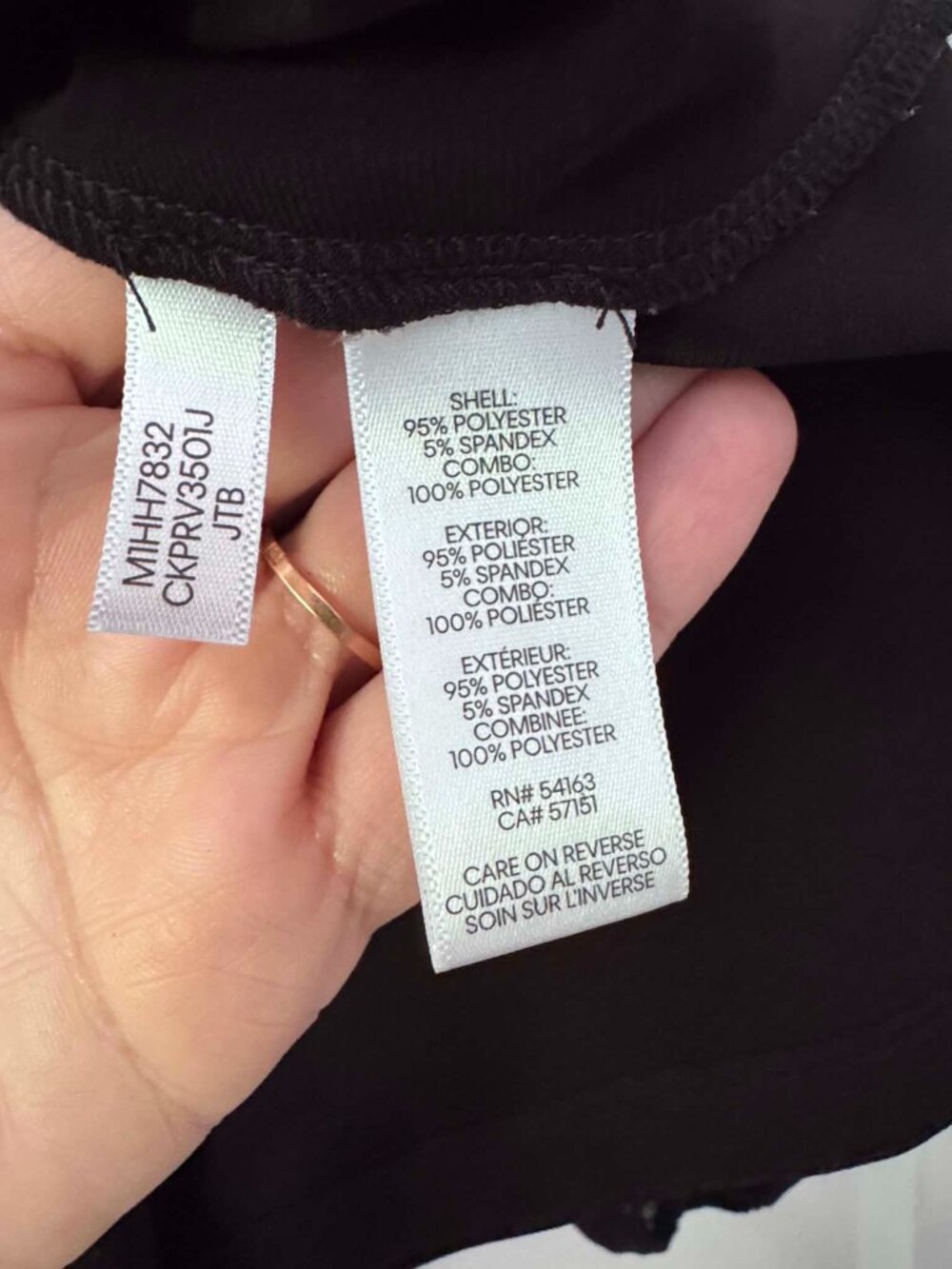 Calvin Klein Black Blouse Sheer Bell Sleeves Medium - Picture 4 of 6